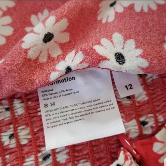 Reformation Jewel Floral Print Sweetheart Neckline Bustier Top Size 12 - Picture 7 of 10